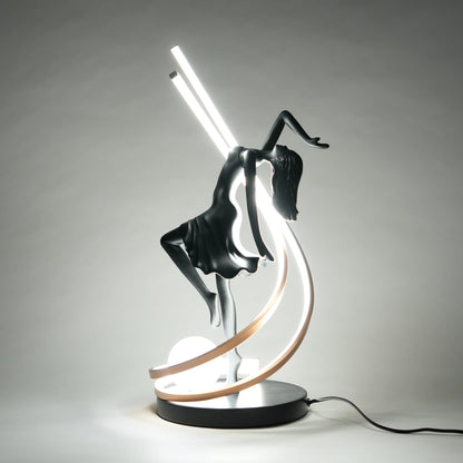 Matte black liberty sculpture lamp with warm LED arc modern decorative table lighting for home decor