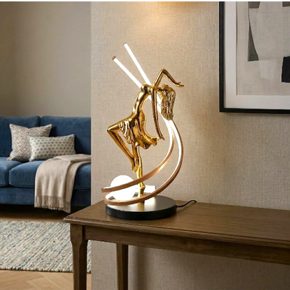 Liberty Sculpture Floor Lamp gold electroplated human form lighting