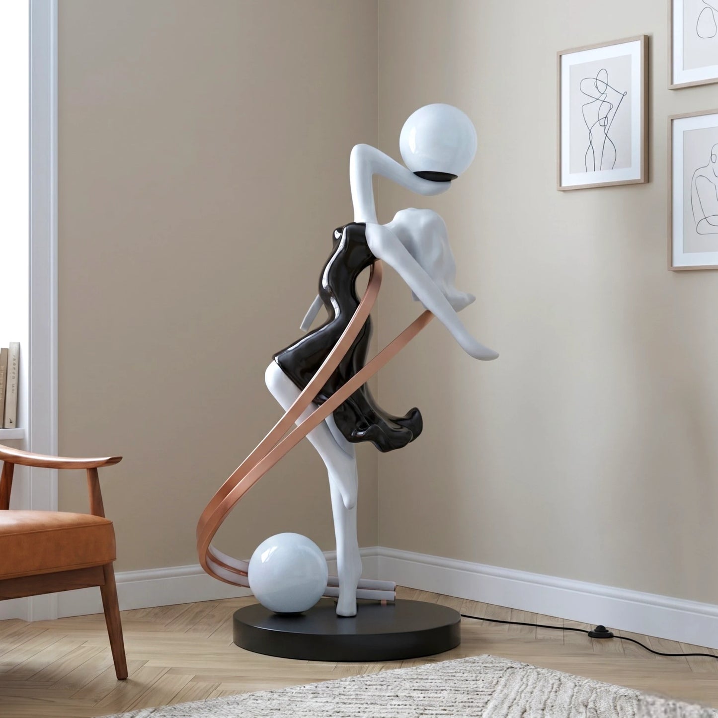 Liberty Sculpture Floor Lamp electroplated human form lighting
