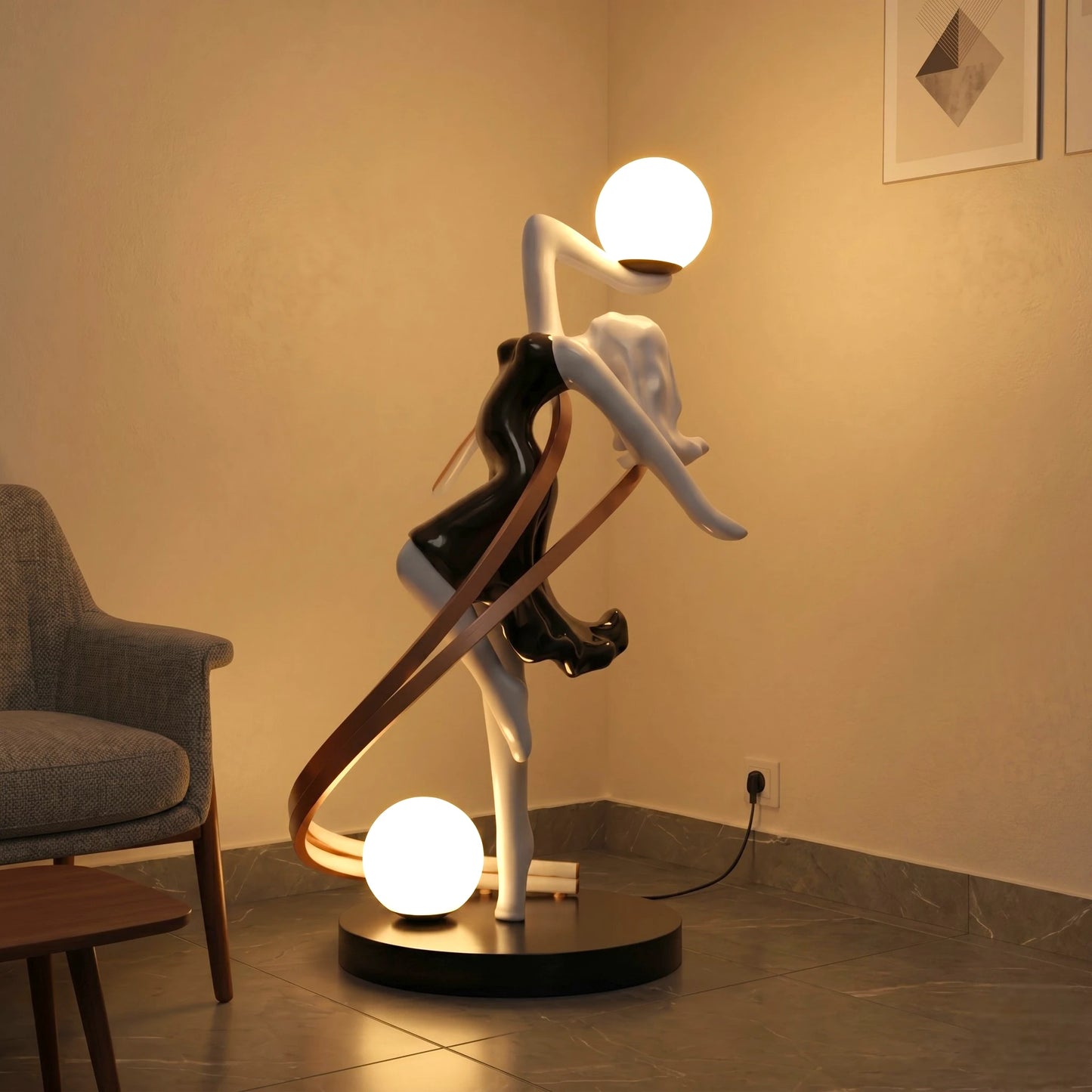 Liberty Sculpture Floor Lamp front view modern decor