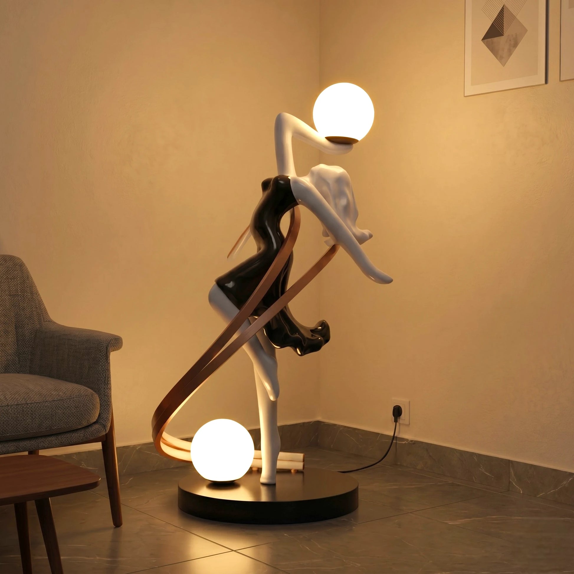 Liberty Sculpture Floor Lamp front view modern decor