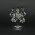 transparent crystal apple tree décor with green crystal leaves large size