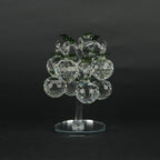 transparent crystal apple tree décor with green crystal leaves large size