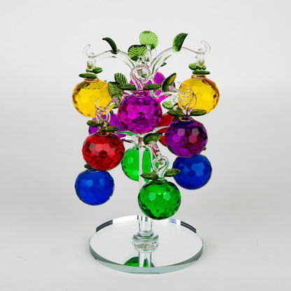 multicolor crystal apple tree décor with green crystal leaves large size