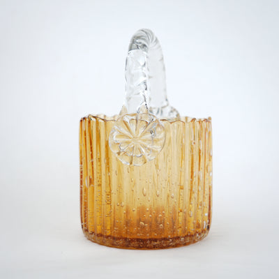 Amber Glow Glass Basket