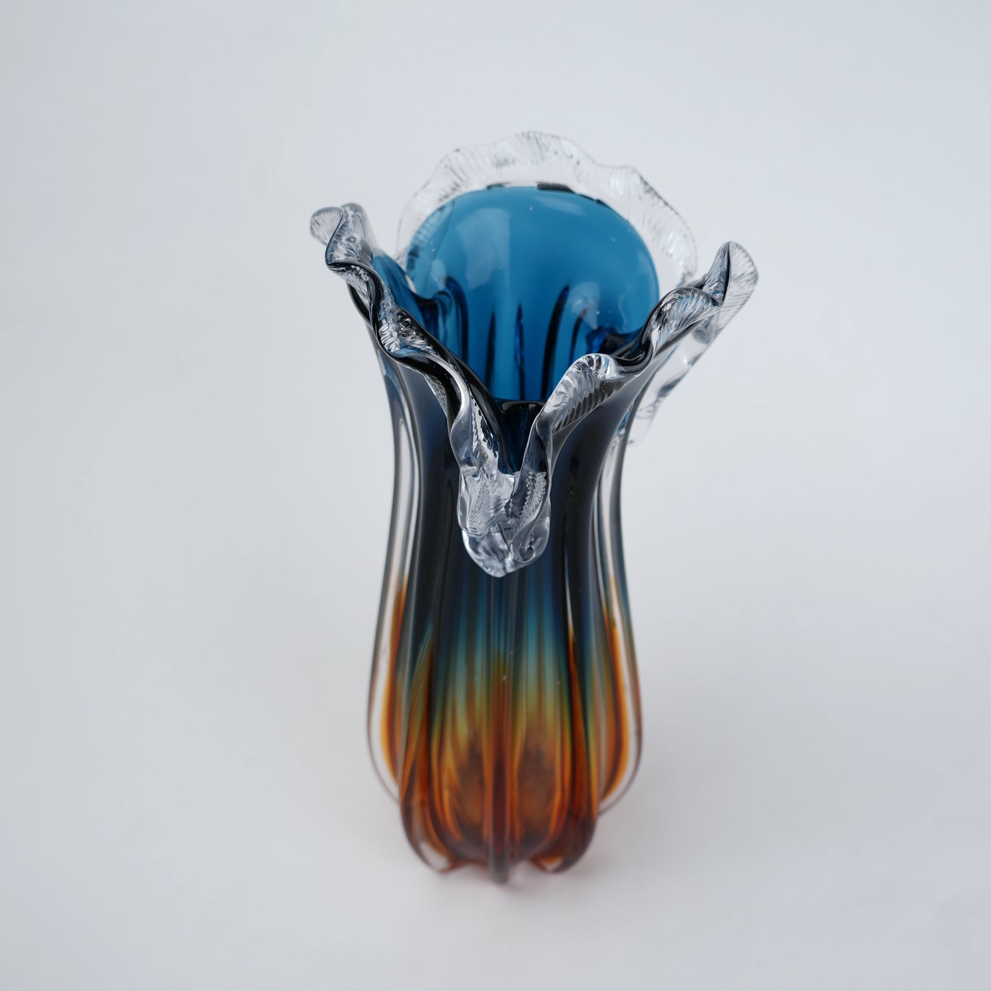 Aurora Drift vase ruffled rim front shot