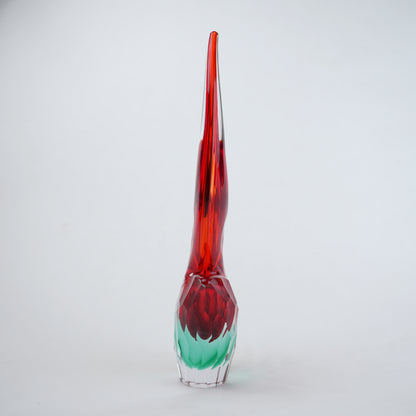 Curved gradient glass vase with side opening modern decor design