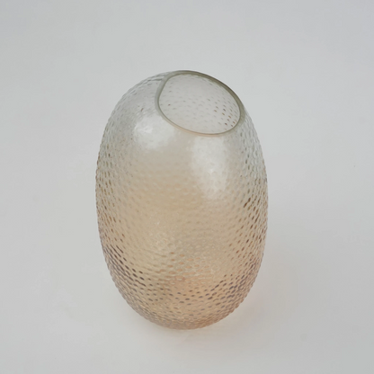 Peach pebble vase egg form front shot