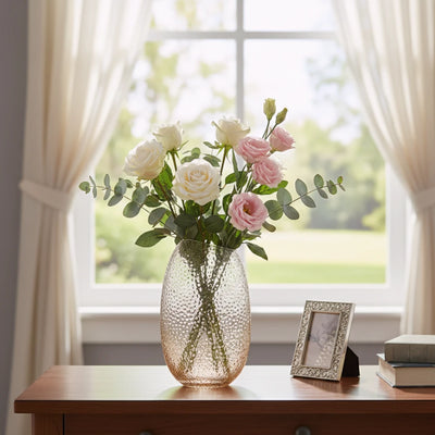 Pebble Texture Glass Vase Duo
