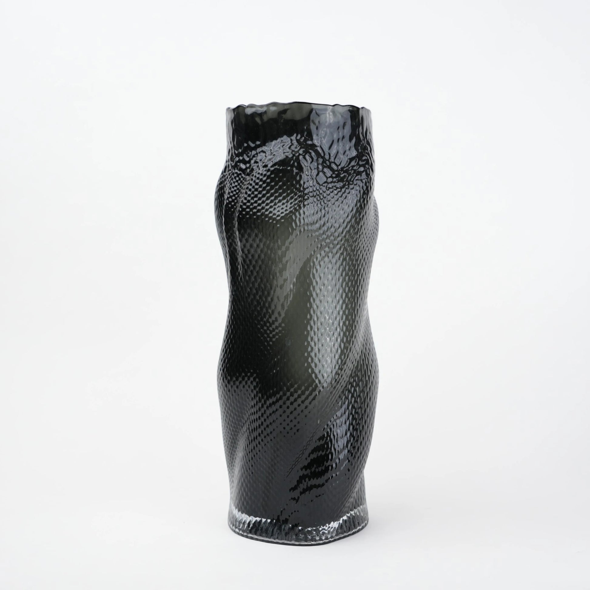 Smoky flow vase hourglass alternate front view