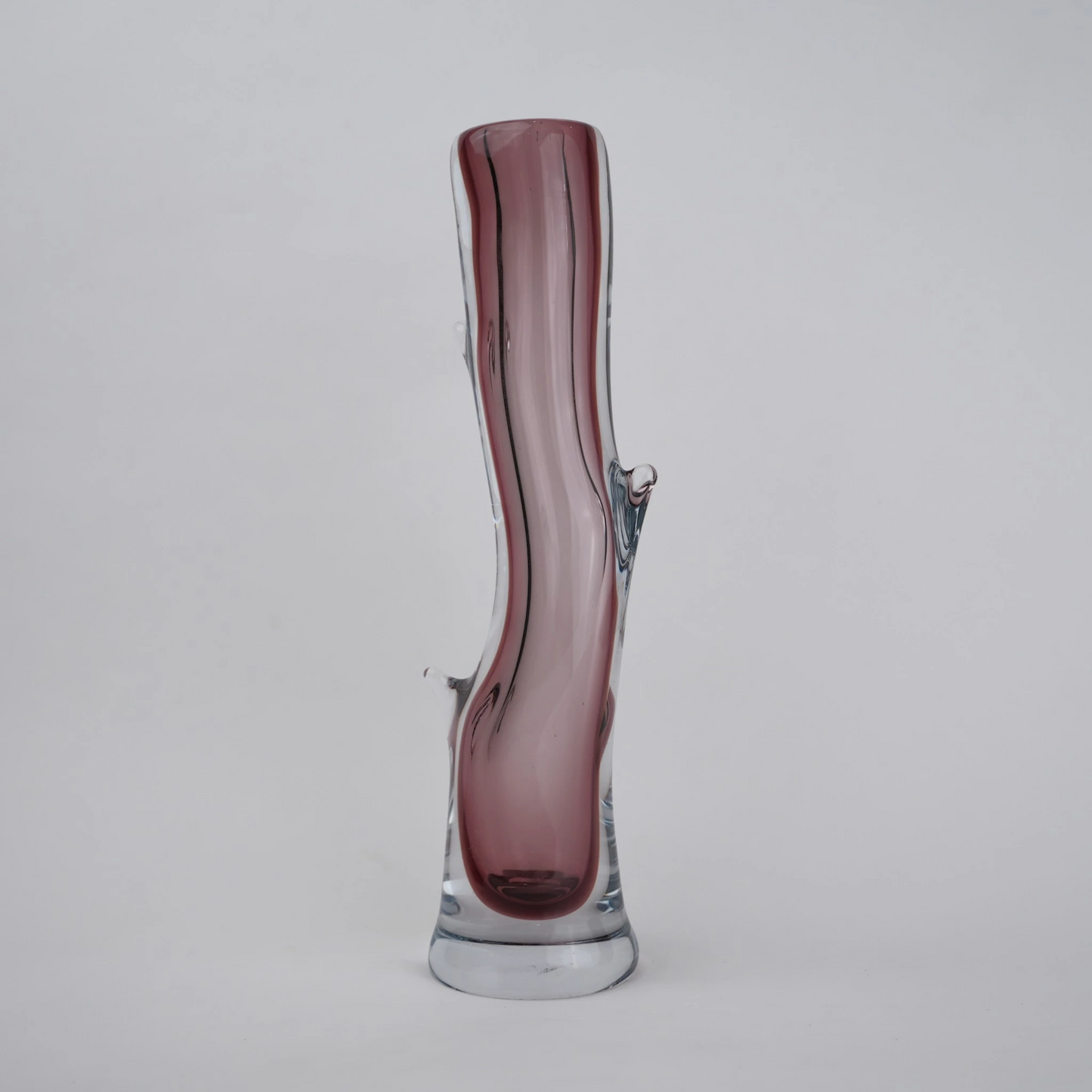 Burgundy stem vase wavy column front shot