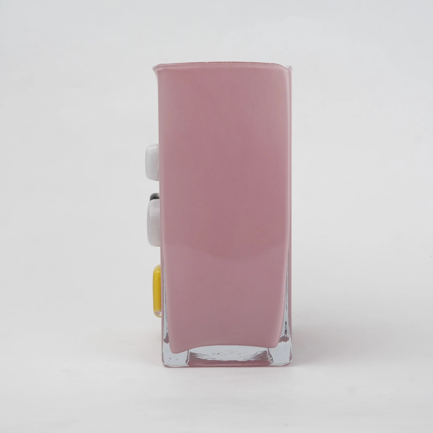Blush art glass vase slim side profile