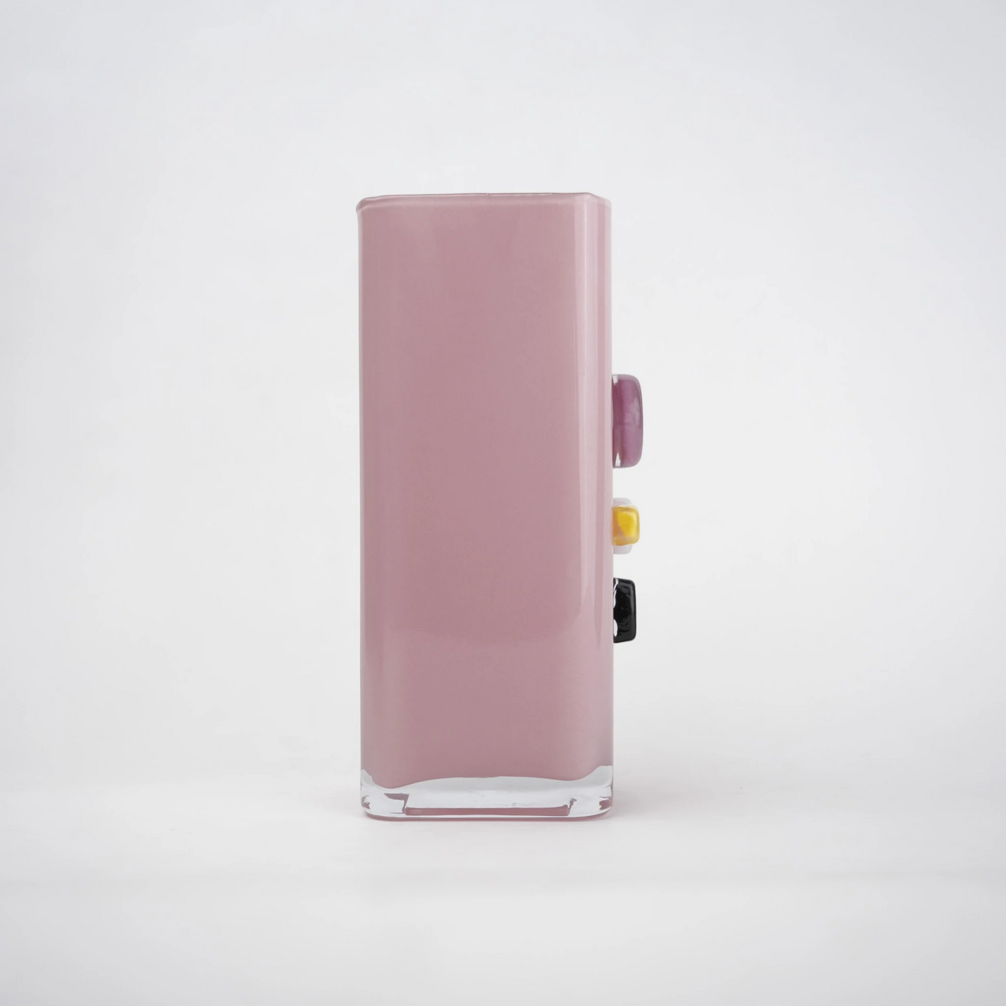 Blush Art Glass small, side dots, front
