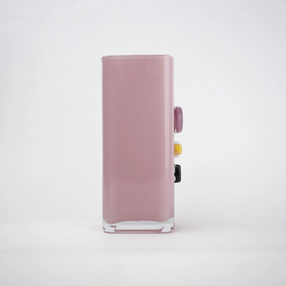 Blush Art Glass small, side dots, front