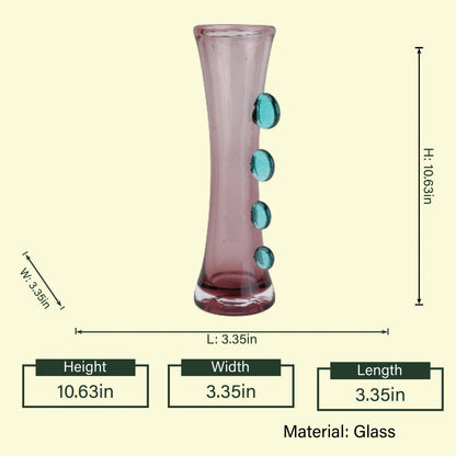 Plum Art Glass vase, scale diagram