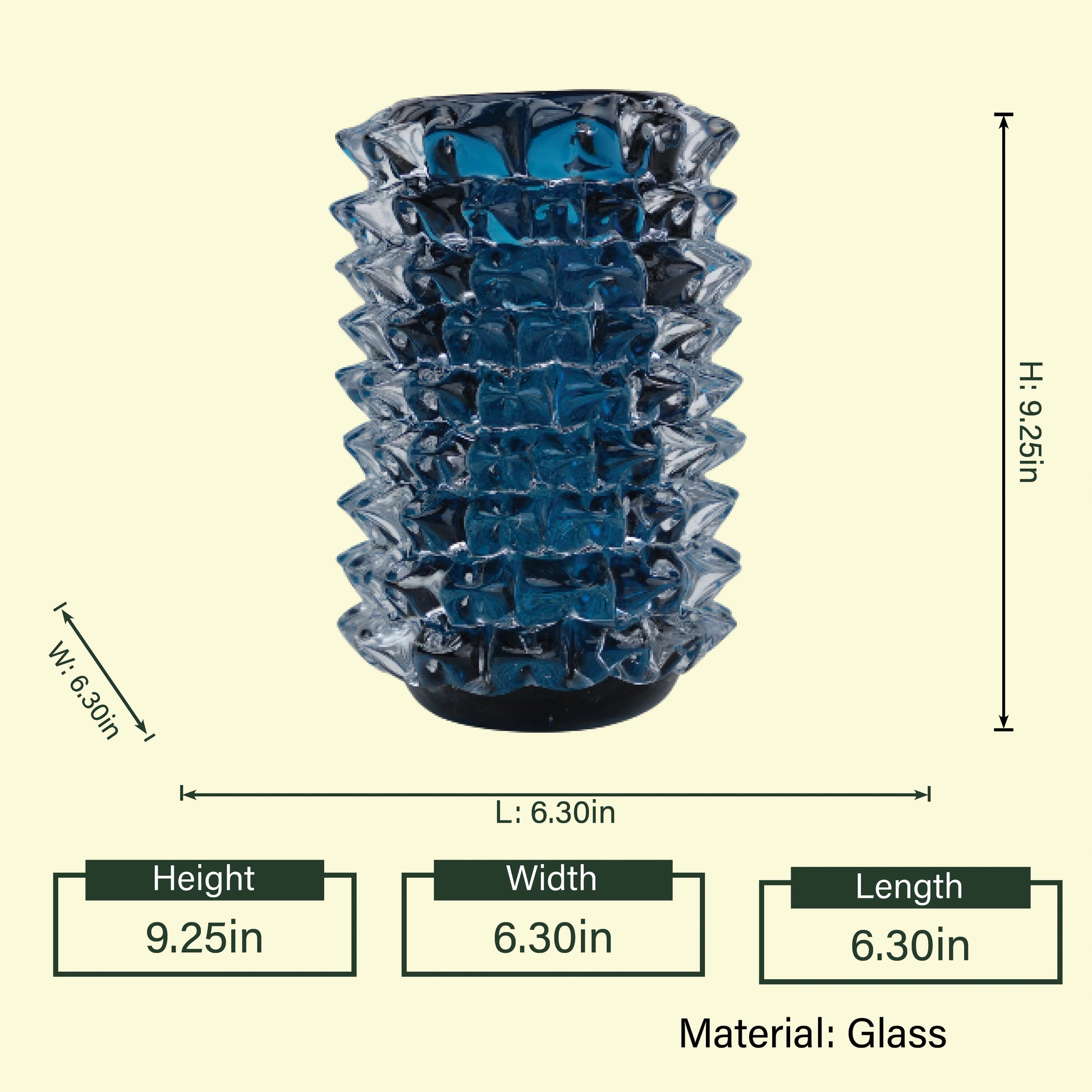 Apex Texture blue thorny vase, diagram