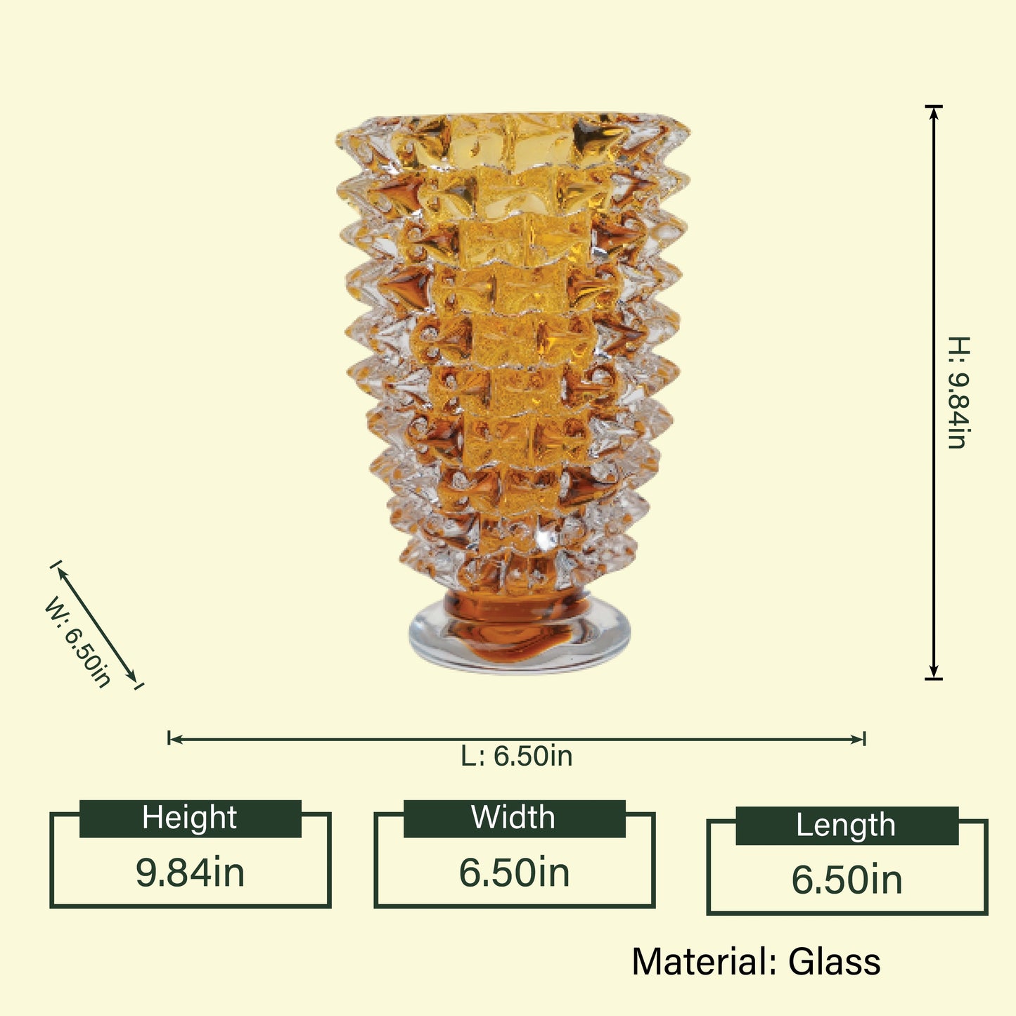 Aurex Texture pedestal vase, diagram