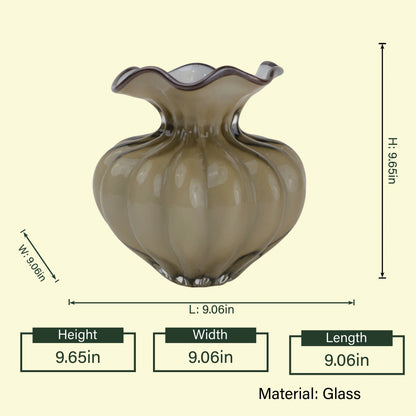Luma Ripple olive vase, dimensions diagram