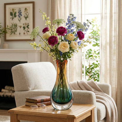 Aurora Stem vase, oak side table lifestyle