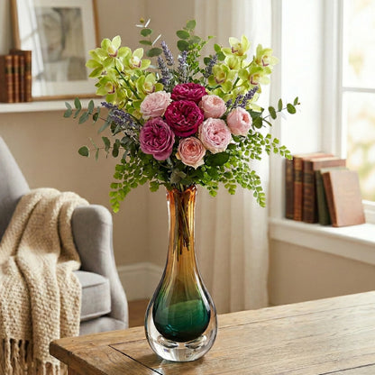 Aurora Stem teardrop, orchids & roses
