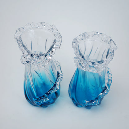 Ocean Twist pair, top-down ruffled mouths