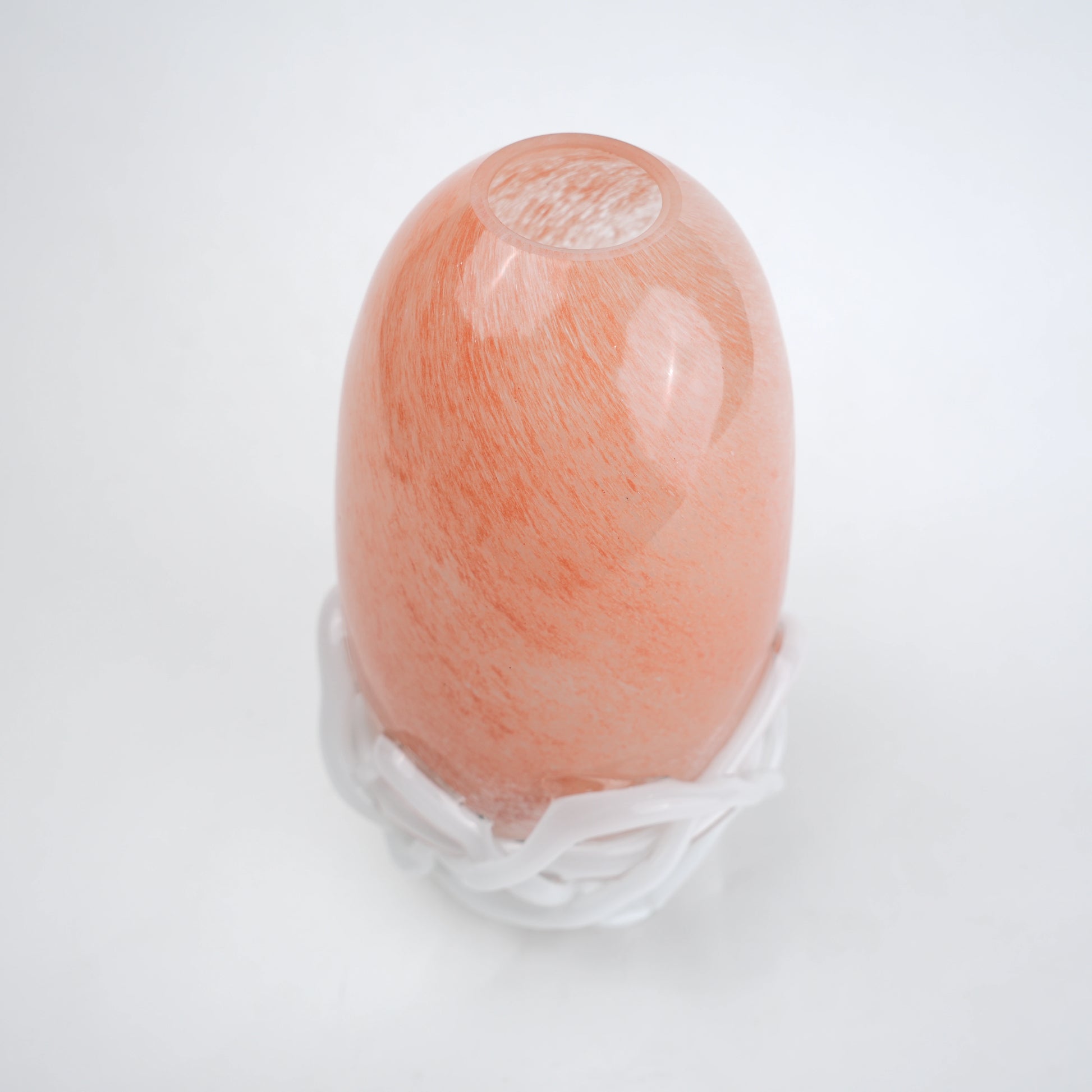 Peach glass vase with white abstract base design available in small and big sizes for modern home decor