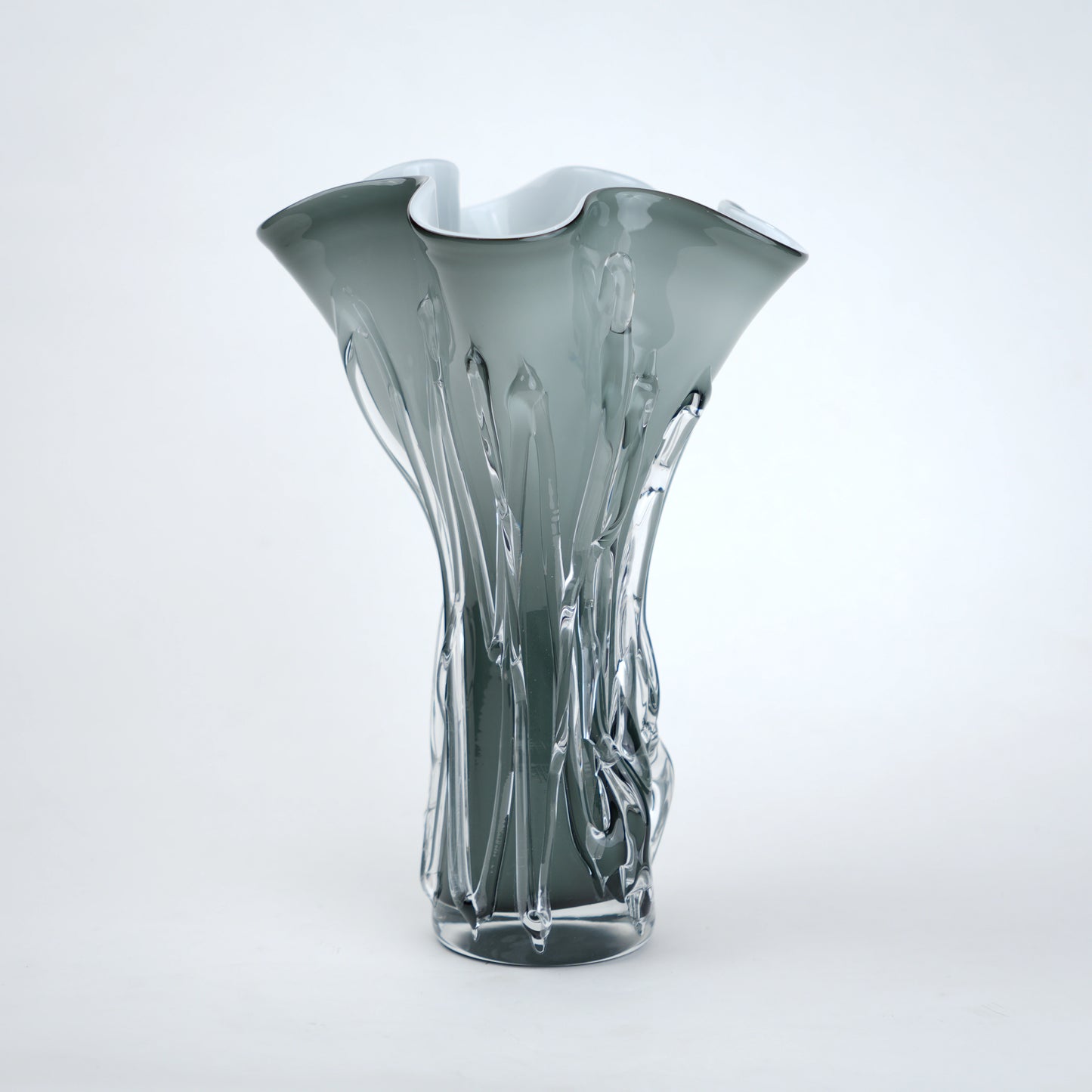 Decorative glass vase on a white background