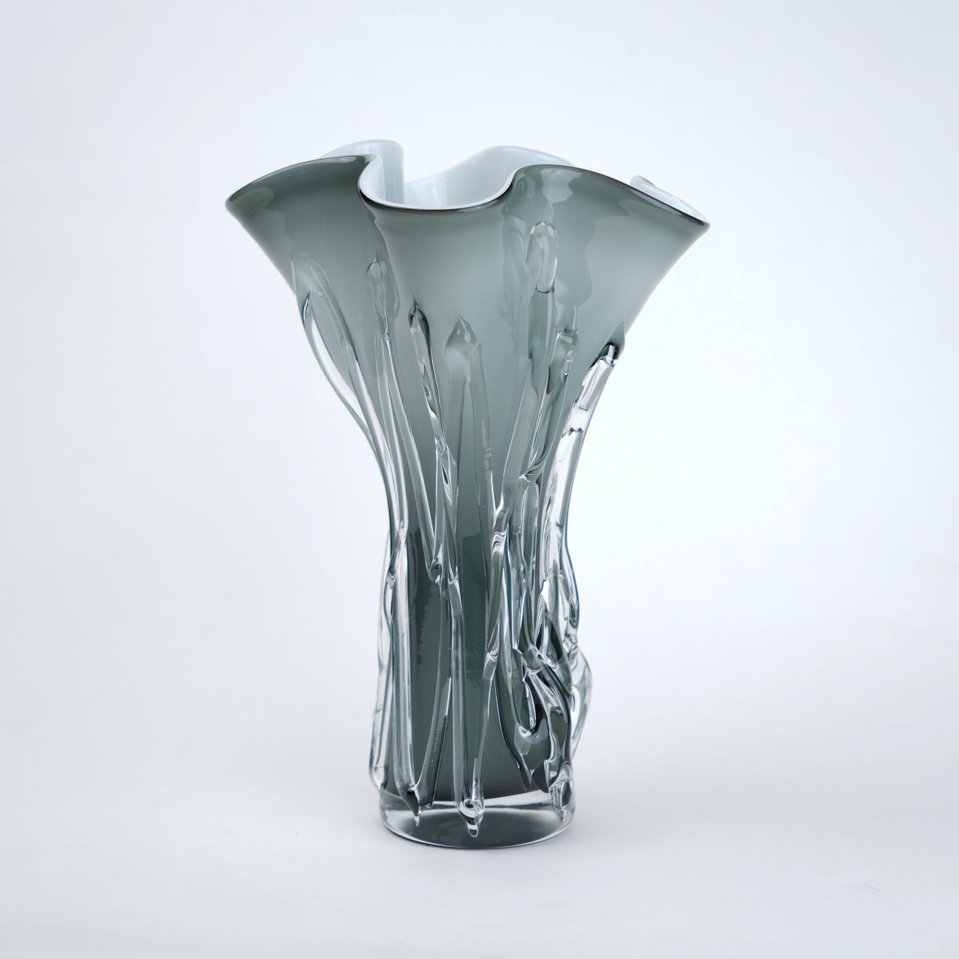 Decorative glass vase on a white background