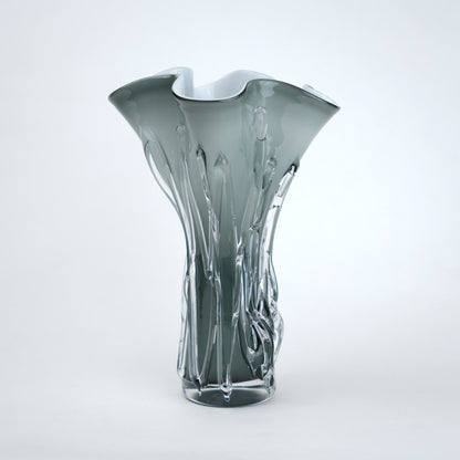 Decorative glass vase on a white background