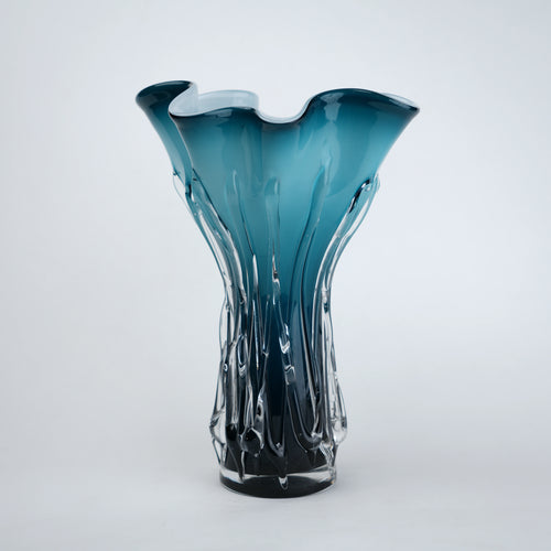 Azure Crinkle Vase