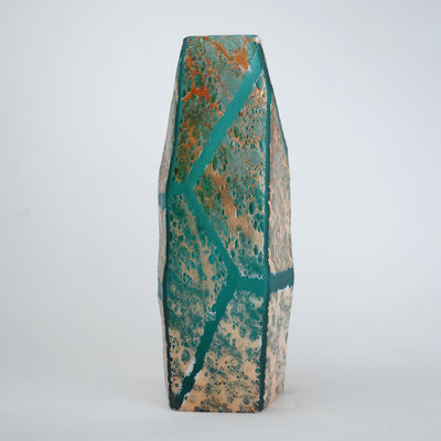 Verdant Grid Glass Vase