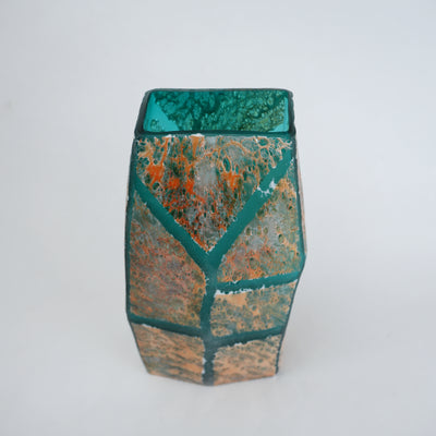 Verdant Grid Glass Vase