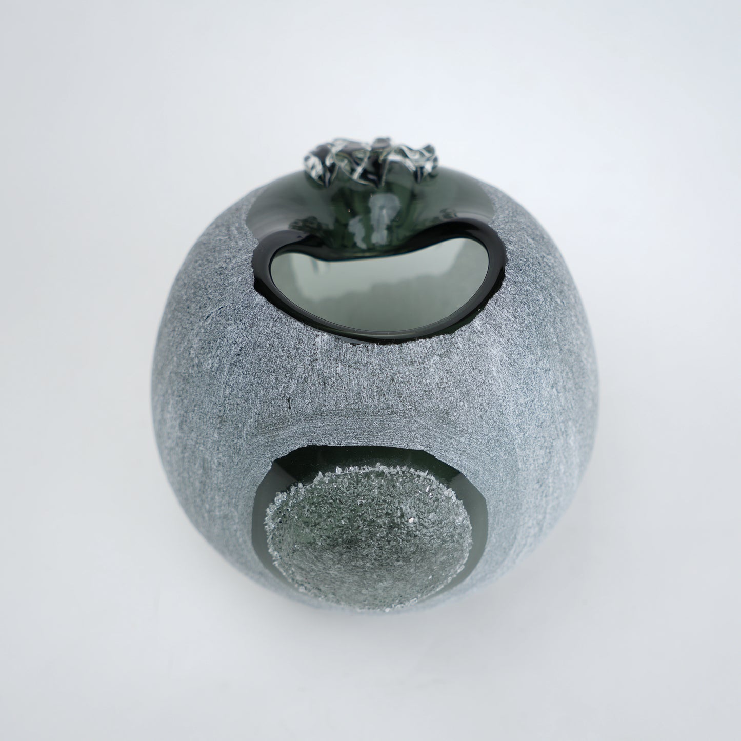 Orb Cut spherical vase, top-down view
