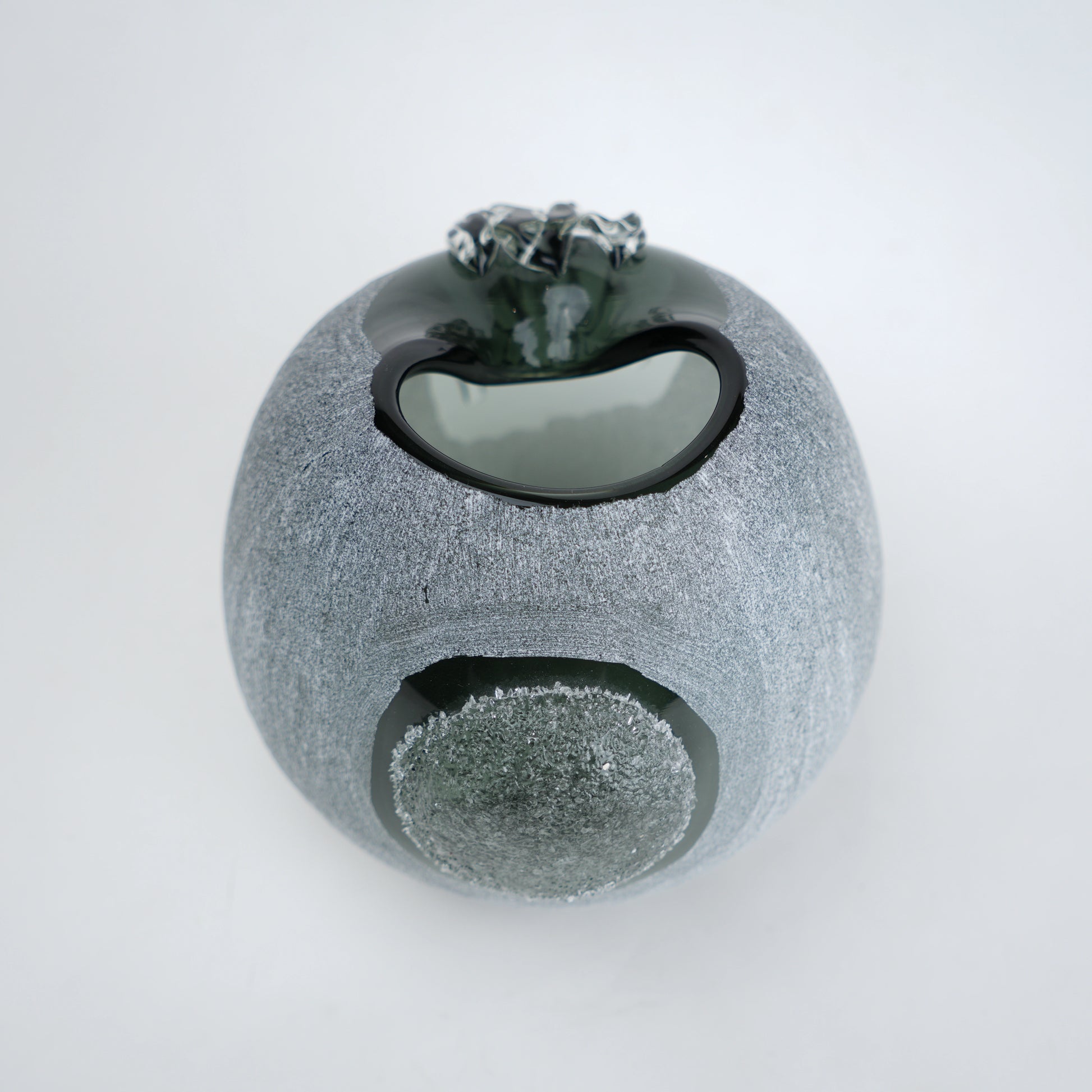 Orb Cut spherical vase, top-down view