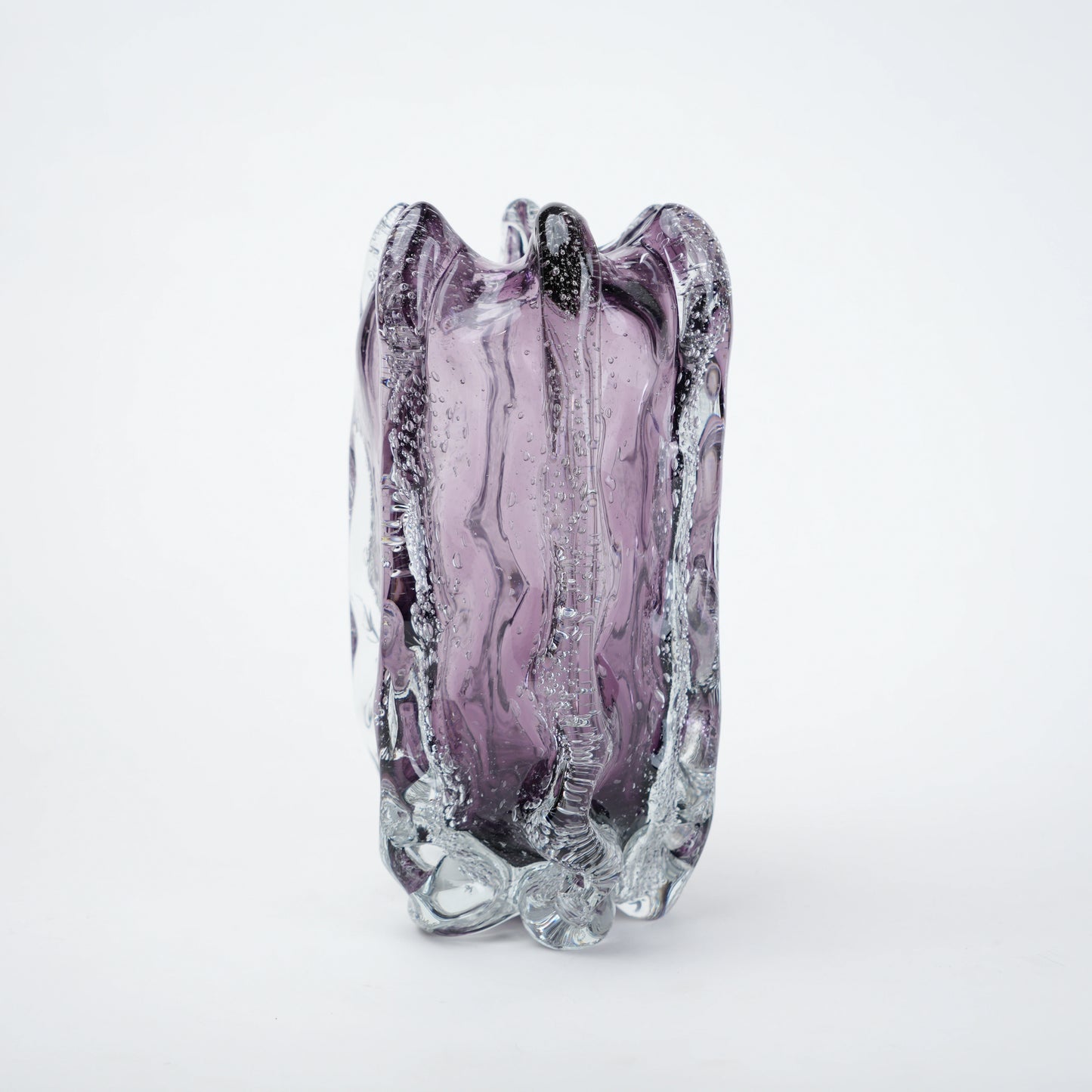 Textured Purple amethyst vase, front studio