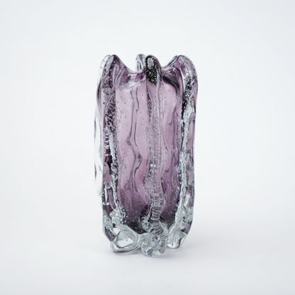 Textured Purple amethyst vase, front studio
