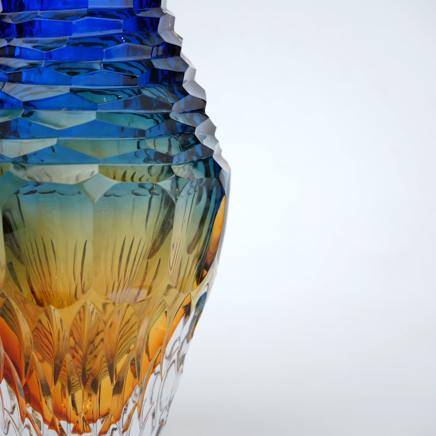 Chromara faceted vase, prism close-up