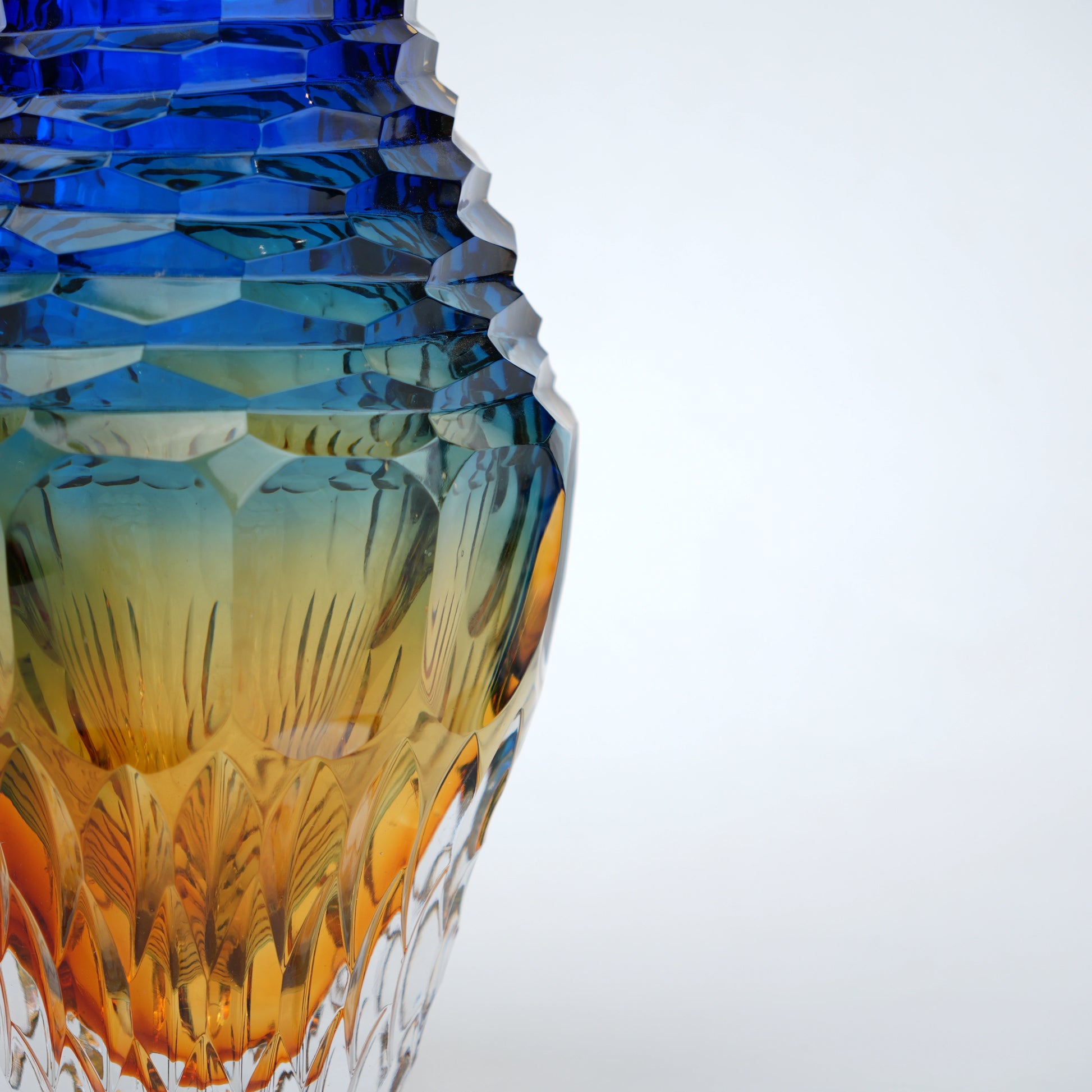 Chromara faceted vase, prism close-up