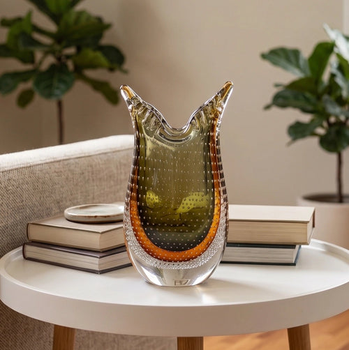 Olive Amber Vase