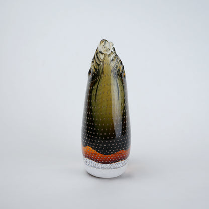 Olive amber gradient flared glass decorative vase
