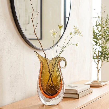 Flowline Amber Glass Vase