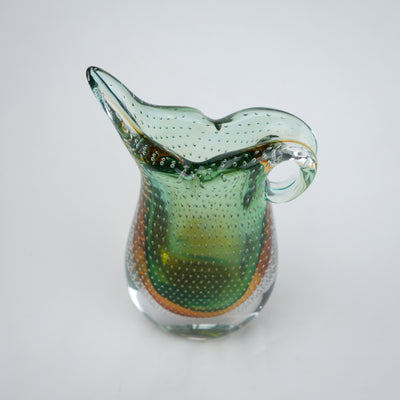 Green Amber Glass Vase
