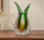 Dual Flare Green Glass Vase