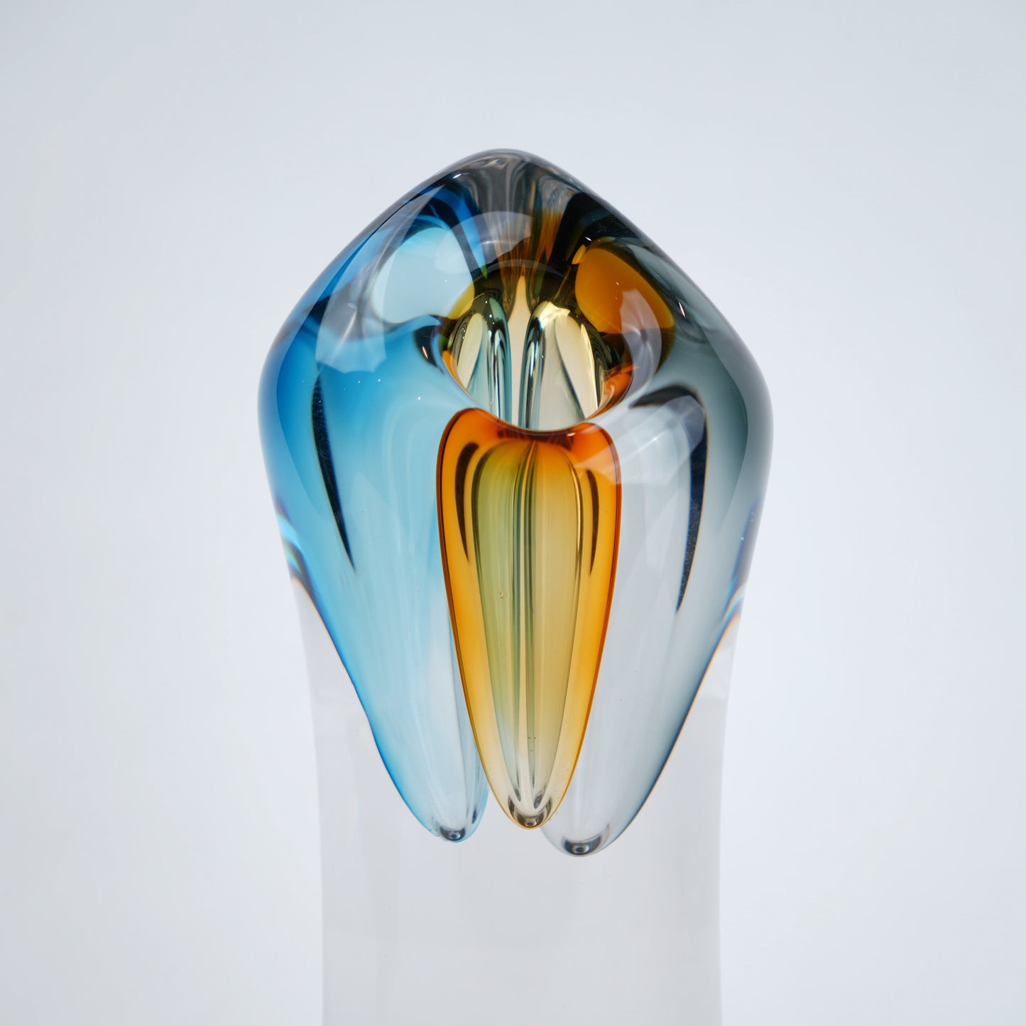 Multicolor art vase, neck macro detail