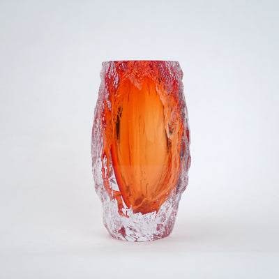 Amber Orange Art Glass Vase