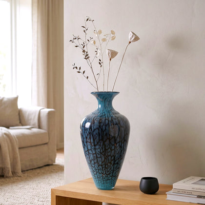 Aqua Vein Glass Vase