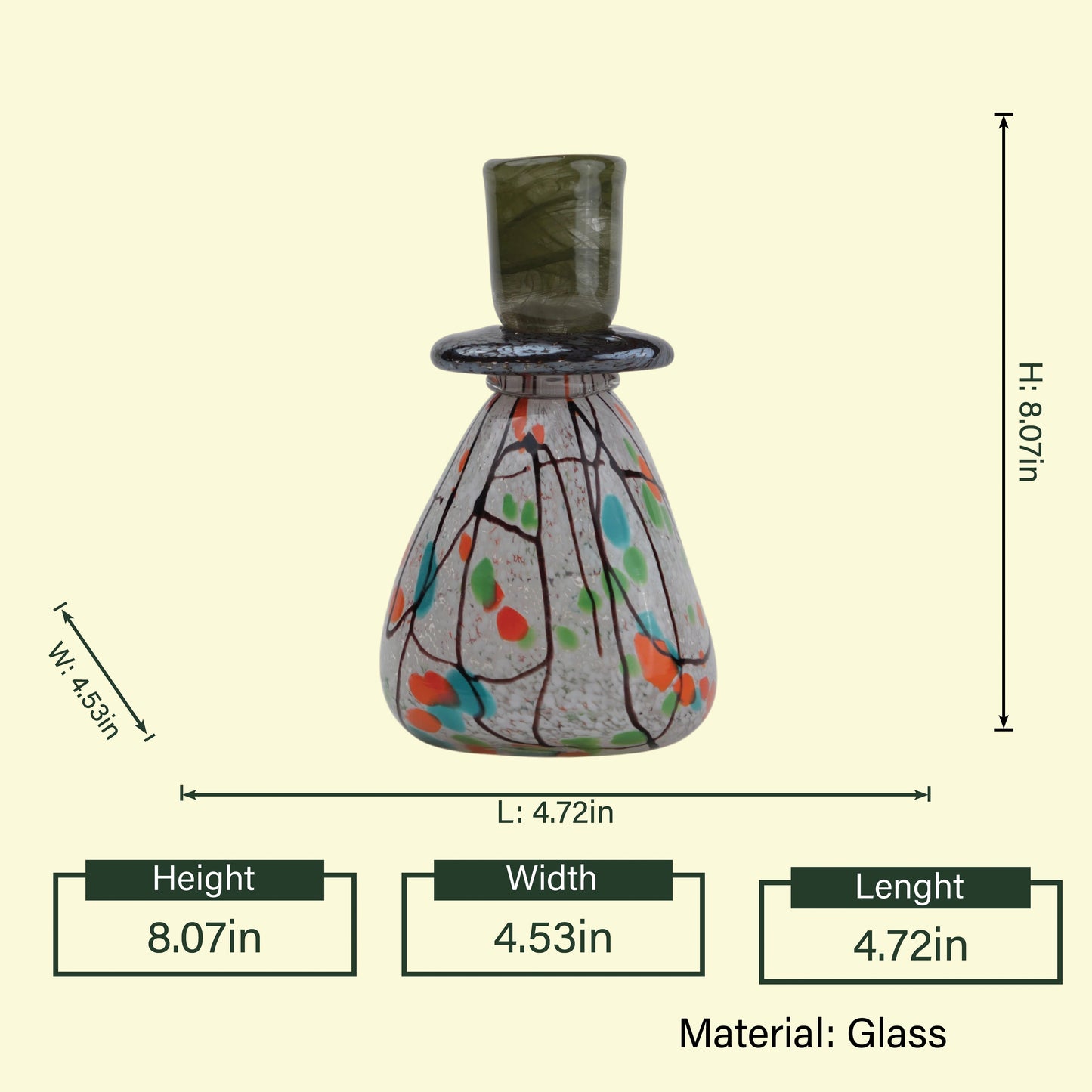 Art drip holder size diagram, 8.07in