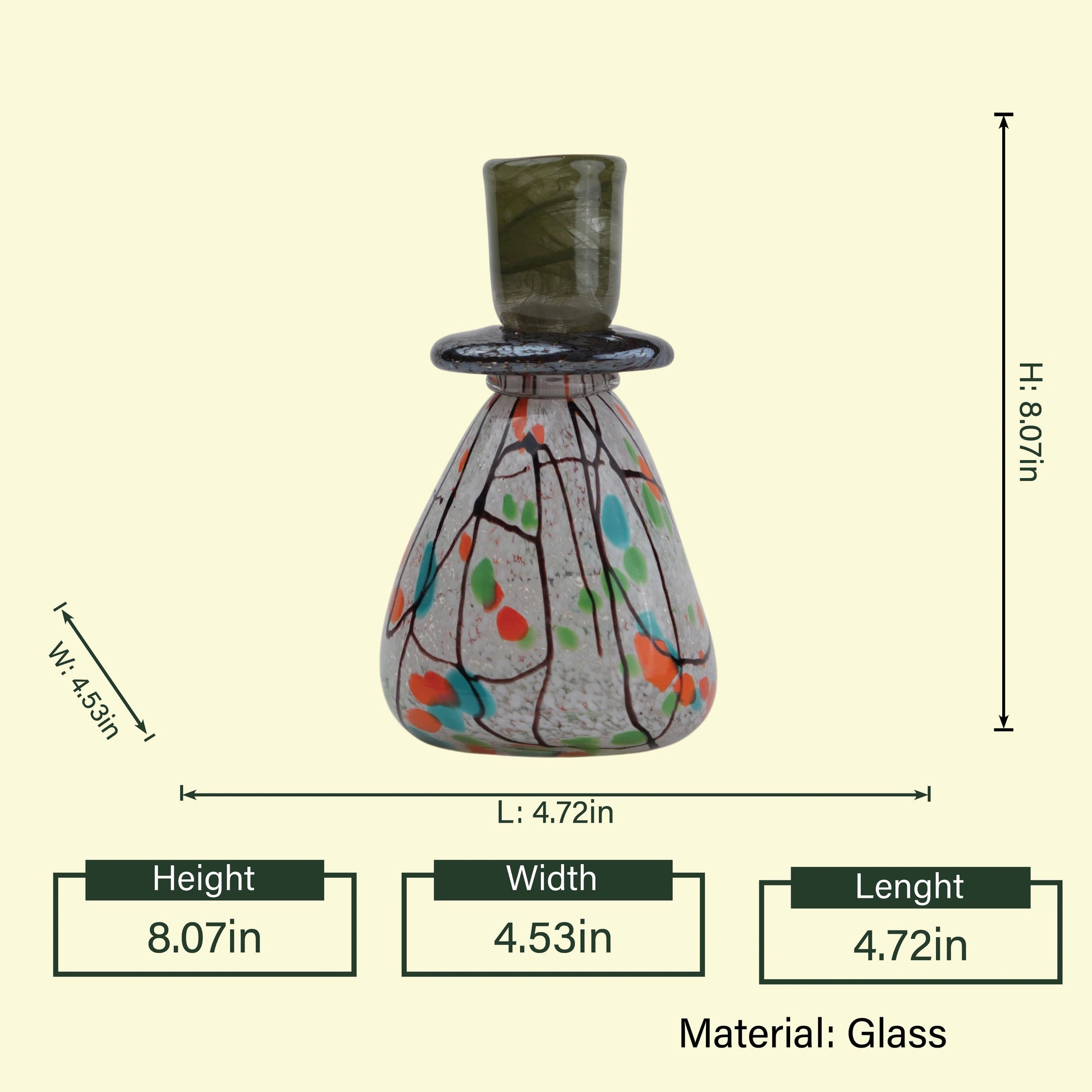 Art drip holder size diagram, 8.07in