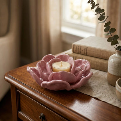 Flower Glass Candle Holder