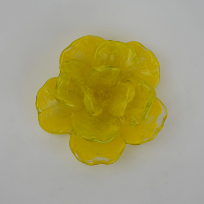 Handcrafted glass flower candle holder with layered petal design